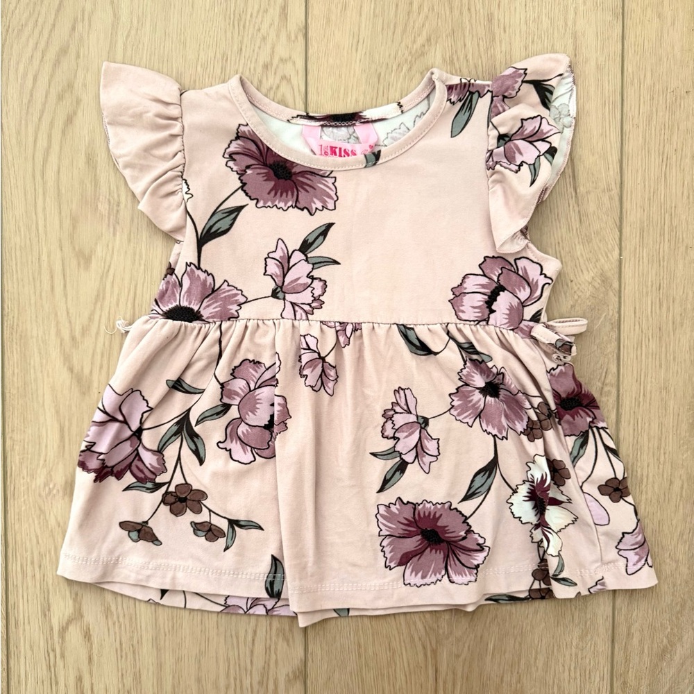 1st Kiss Pink Floral Short Sleeve Tee